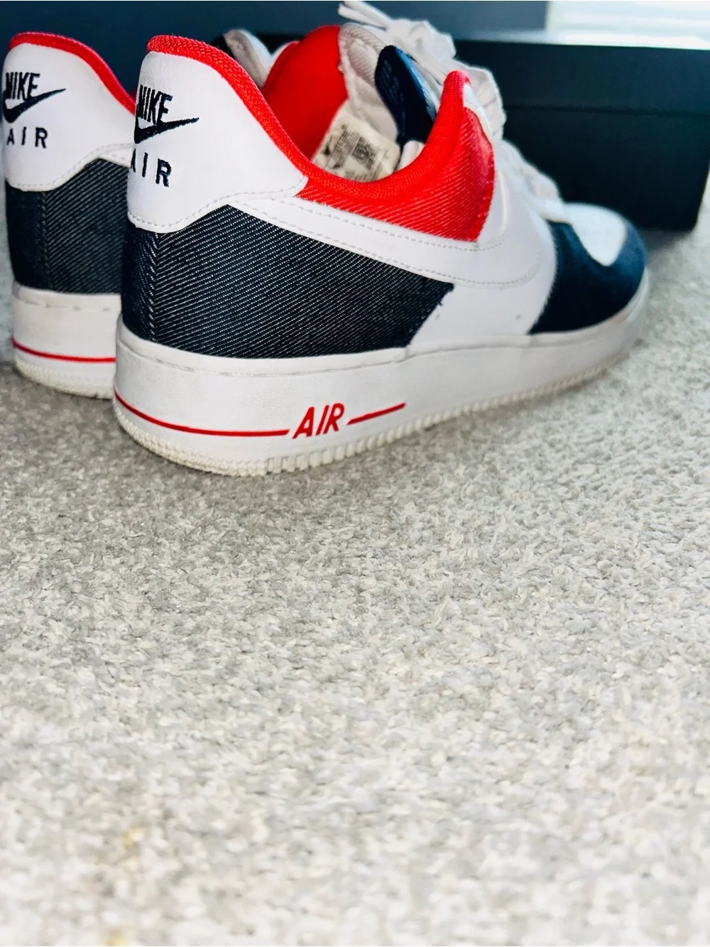 Men's White, Black and Red Low-Top Sneakers - Casual Comfort